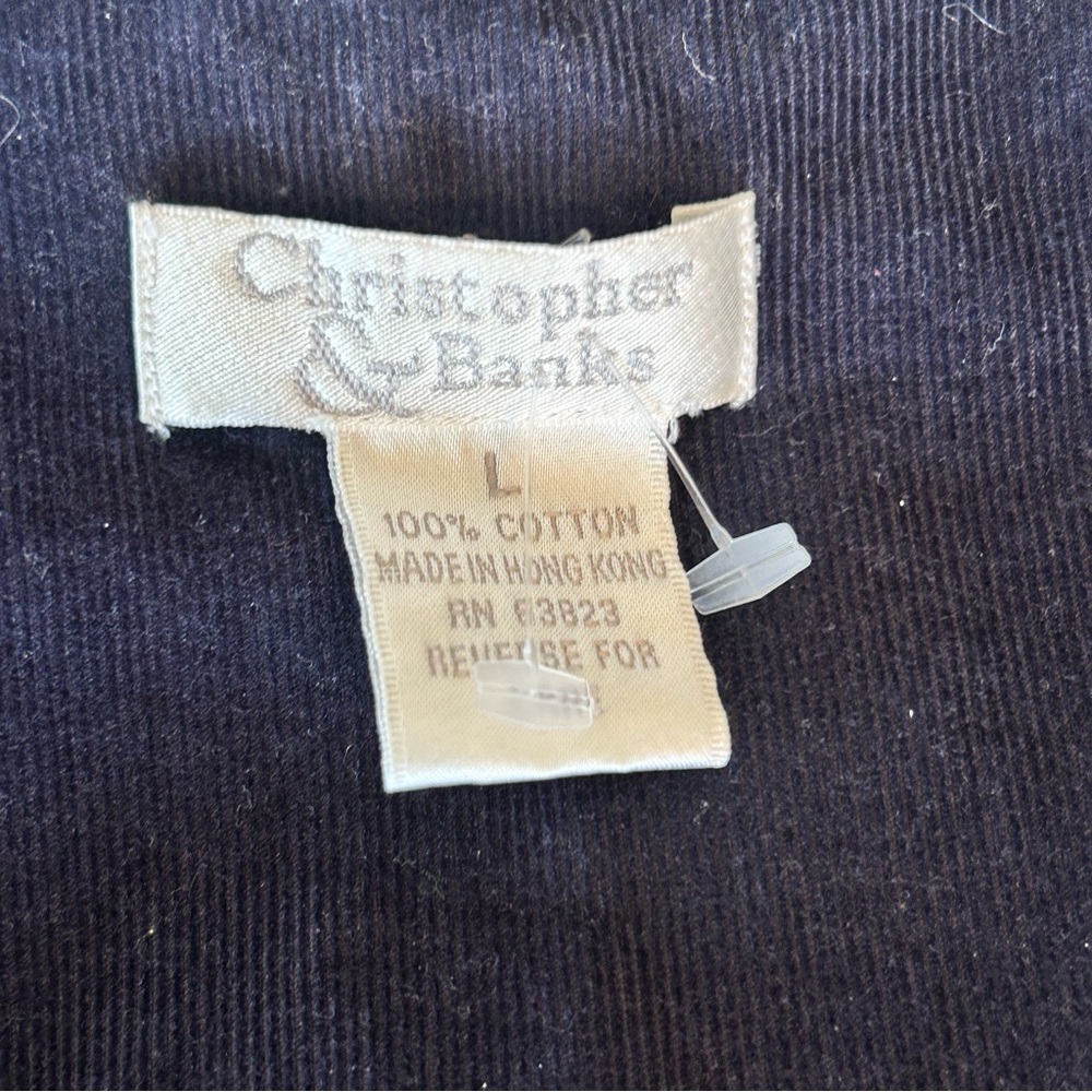 Christopher & Banks Vtg 90s Corduroy Button Front Midi Jumper Dress L Teacher - Picture 7 of 10